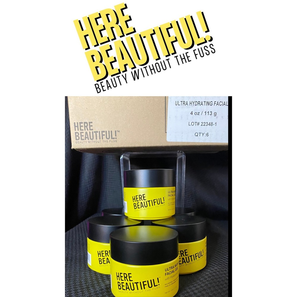Here Beautiful Ultra Moisturizing Facial Gel with Hyaluronic Acid 4oz HB4001 NEW